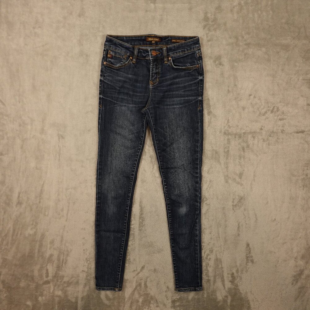 Dear John Women’s Gisele High Waisted Skinny Jeans Dark Wash Size 26‎